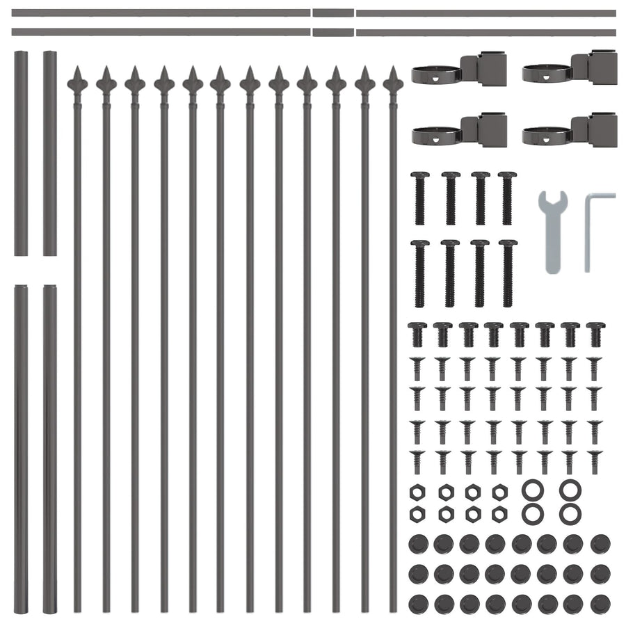 Tuinhek Met Speerpunt 13,6X Staal Grijs 1 m 13,6 m