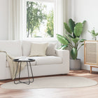 Vloerkleed zand 140 x 200 cm katoen ovaal