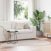 Vloerkleed zand 140 x 200 cm katoen ovaal