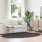 Rugs Oval HUARTE Anthracite 160 x 230 cm 100% Polyester