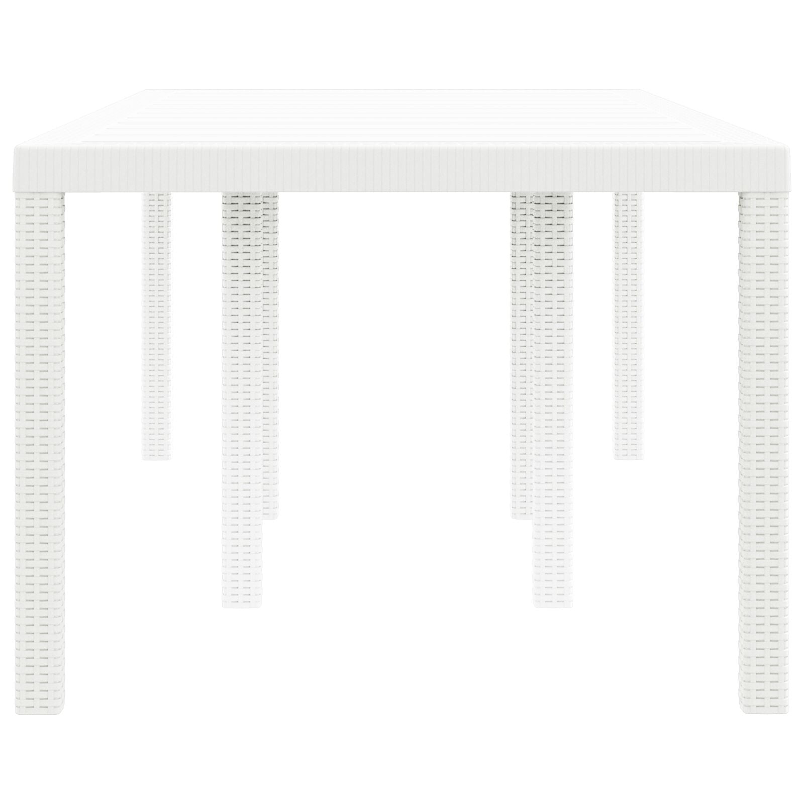Tuin Tafel 200X100X73 Cm Poly Rattan Wit 2 m