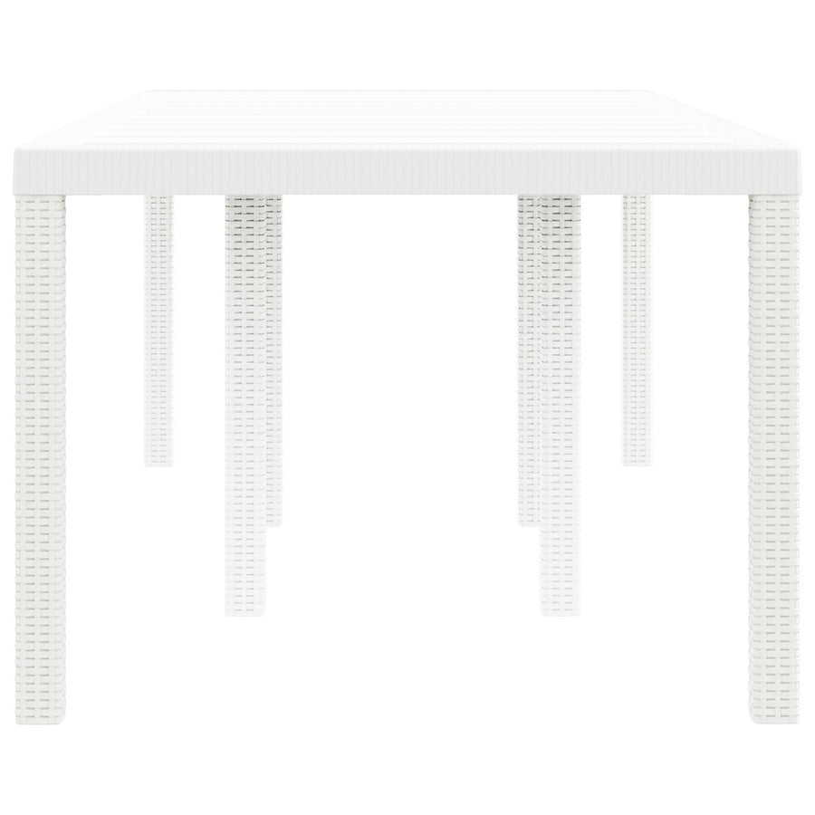 Tuin Tafel 200X100X73 Cm Poly Rattan Wit 2 m