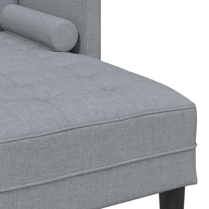 2 Delige Sofa Set Met Kussens Stof Licht grijs L-vormige sofa + bank