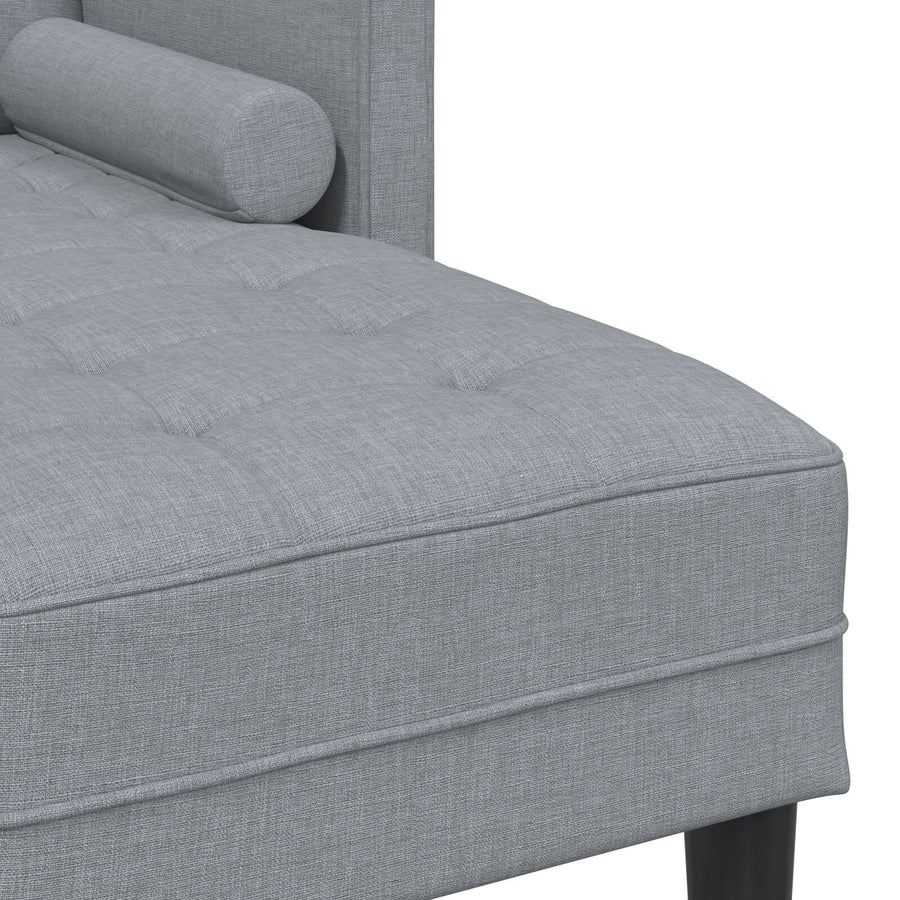 2 Delige Sofa Set Met Kussens Stof Licht grijs L-vormige sofa + bank