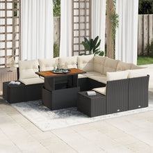 Tuin Sofa Set Set Van 9 Zwart Rattan Tuinbank Rechthoekig