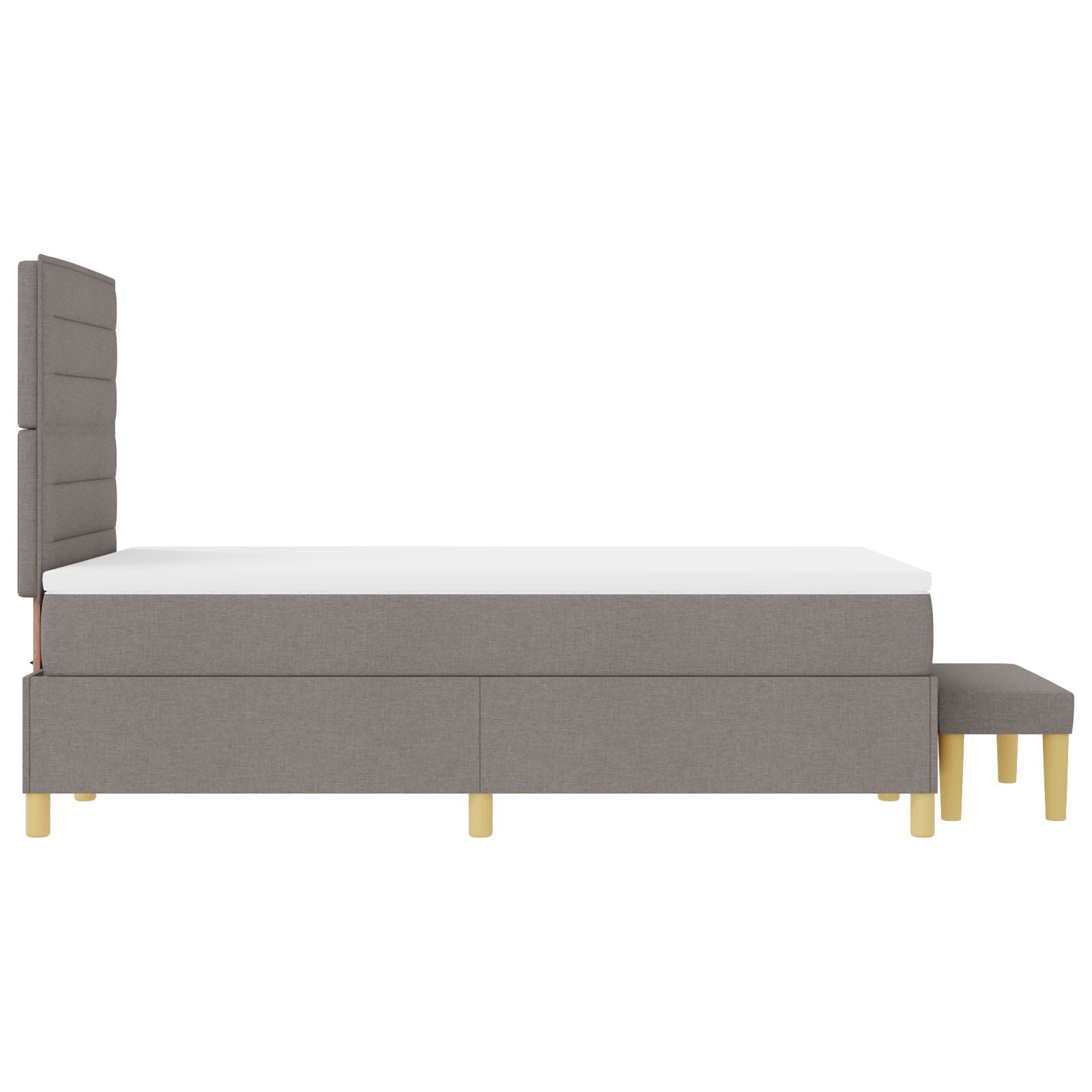 Bed Frame Met Matras Set Van 2 Stof Bedframe Taupe 120 x 200 cm Lijnen ontwerp