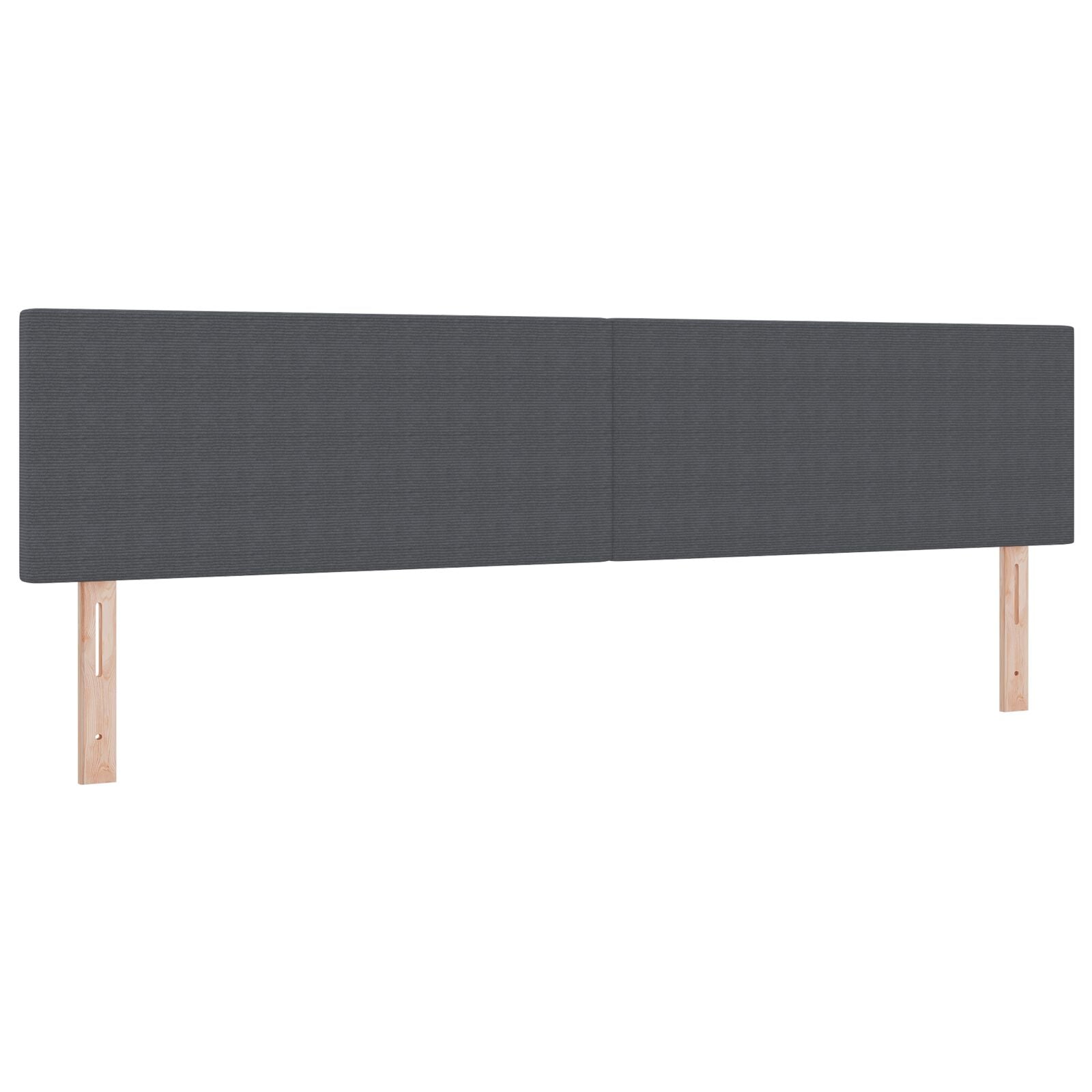 Hoofdbord Eenvoudig Ontwerp Corduroy Stof Donkergrijs 200 cm Laag hoofdbord