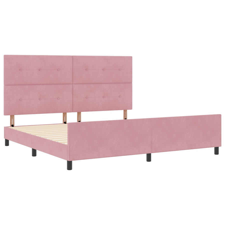 Bedframe Roze 200X200 Cm Fluweel Crème