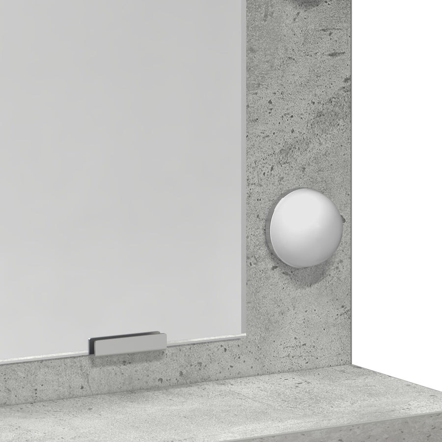 Make-Uptafel Met Led Verlichting 79X41X135 Cm Beton grijs 75.5 x 41 x 135 cm