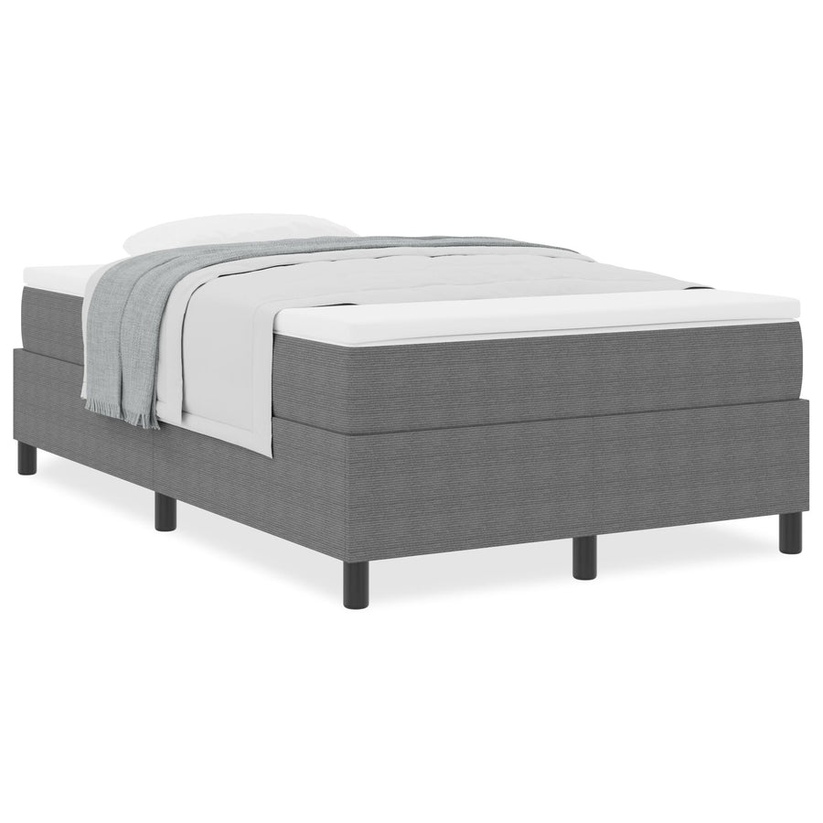 Boxspringbed Met Matras Lichtgrijs Klein Dubbel Corduroy Stof