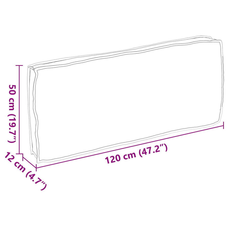 Buiten Kussen Polyester 120 X 12 X 50 Cm Duurzaam Anthraciet