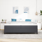 Box Spring Bed Dark Gray 200 x 200 cm Cotton Fabric