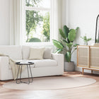 Vloerkleed ovaal zand 160 x 230 cm polyester