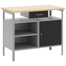Werkbank Met Vergrendelbare Deur 100X55X85 Cm Staal Zwart en grijs