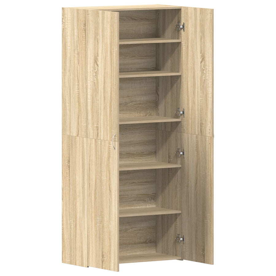 Schoenenkast Sonoma Eiken Bewerkt Hout Schoenenkast Rechthoekig