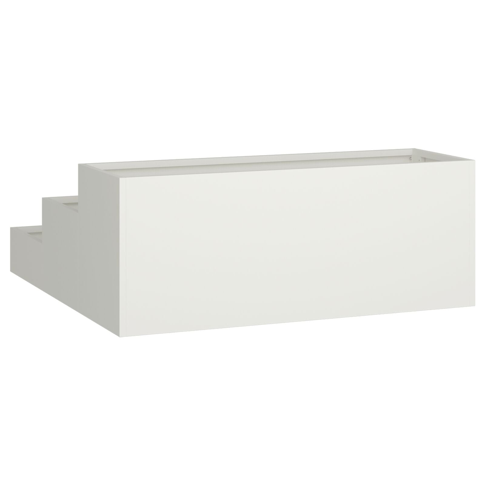 Tuin Plantenbak 3-Laags Te Staal 90 x 90 x 35 cm Wit