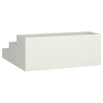 Tuin Plantenbak 3-Laags Te Staal 90 x 90 x 35 cm Wit