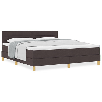 Boxspringbed Met Matras Stof Donkerbruin 180 x 200 cm Lijnenontwerp