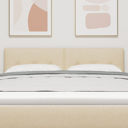 Hoofdbord Met Knopen Tufted Stof Crème 160 cm Laag hoofdbord