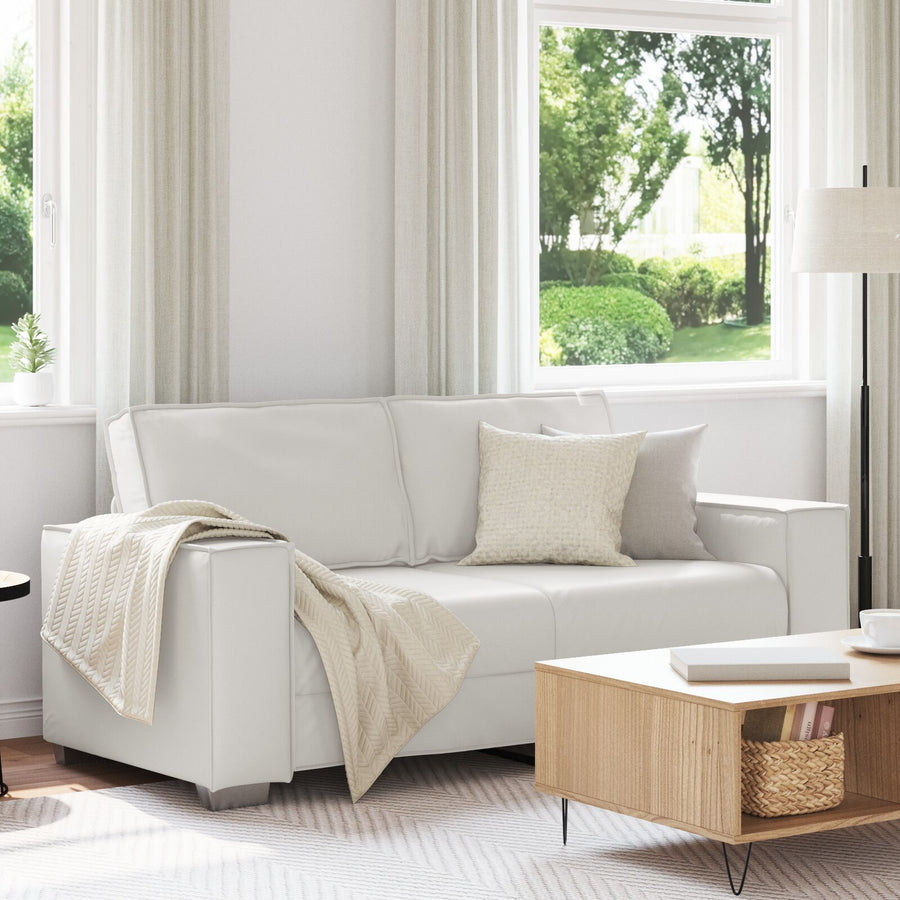 Loveseat Bank Kunstleer Wit 140 cm