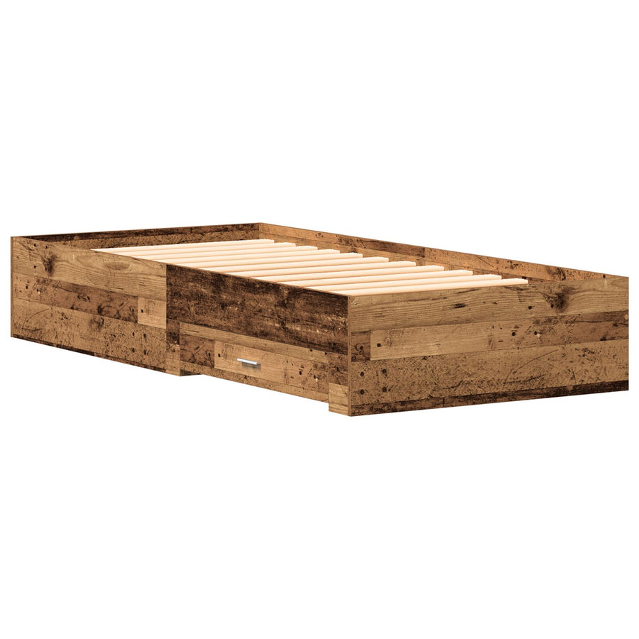 Bed Frame Oude Hout 90X200 Cm Engineered Hout Ambachtelijk Eiken