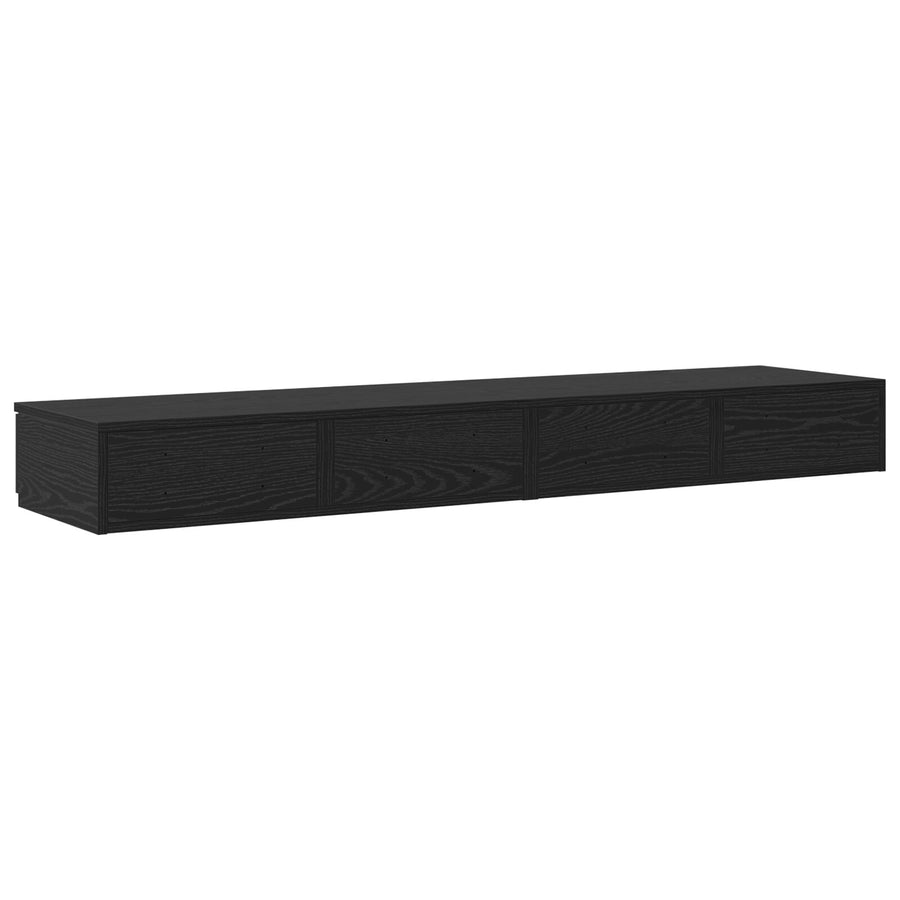 Bedladen Zwart 140X36,5X16,5 Cm Gefreesd Hout Zwart eiken 140 x 36.5 x 16.5 cm