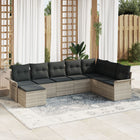 Garden Sofa Set with Cushions 8 pcs Light Grey poly rattan