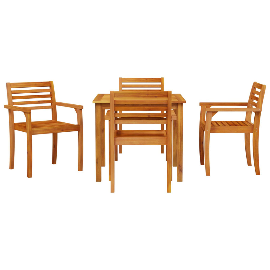 5-Delige Tuin Eetset Van Massief Acaciahout 4-Persoons 85 cm tafel lengte