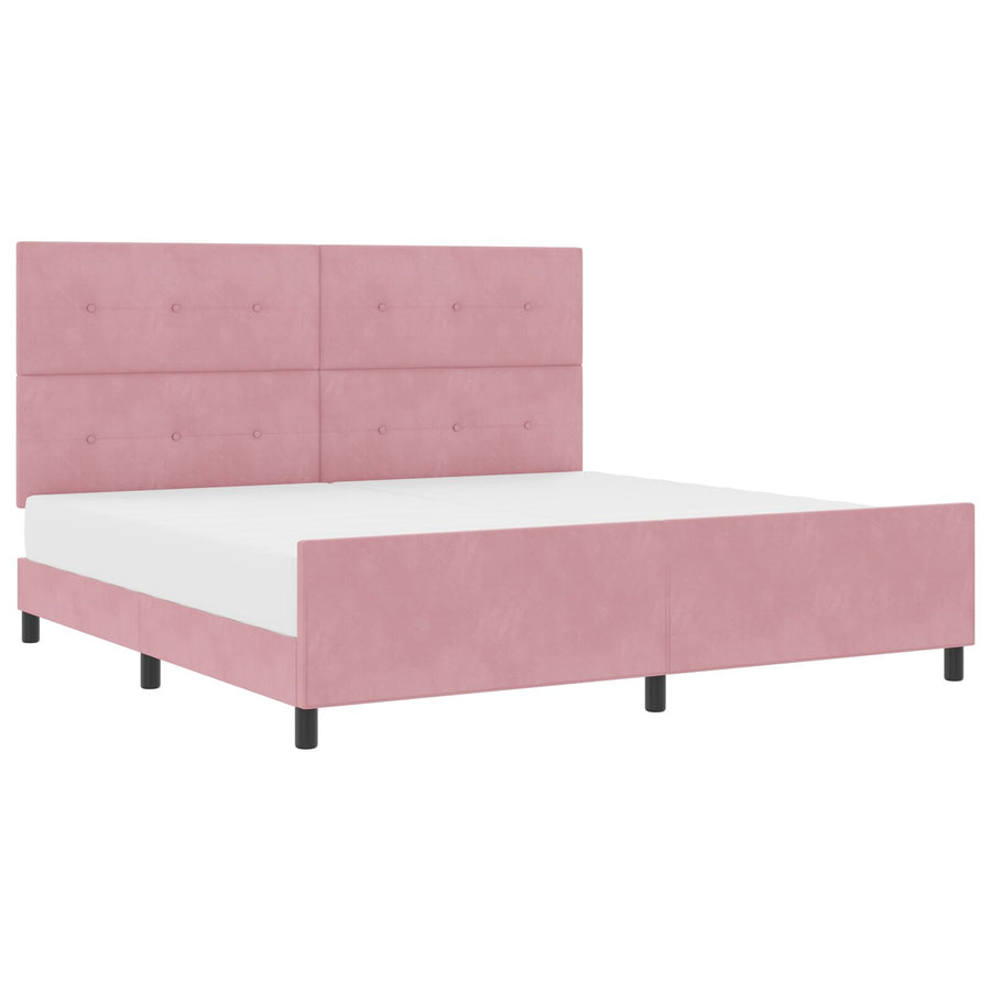 Bedframe Roze 200X200 Cm Fluweel Crème