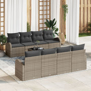 Loungeset polyrattan grijs 6 personen
