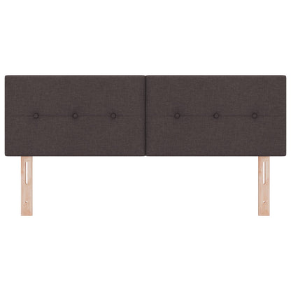 Hoofdbord Met Knopen Stof Donkerbruin 140 cm Laag hoofdbord
