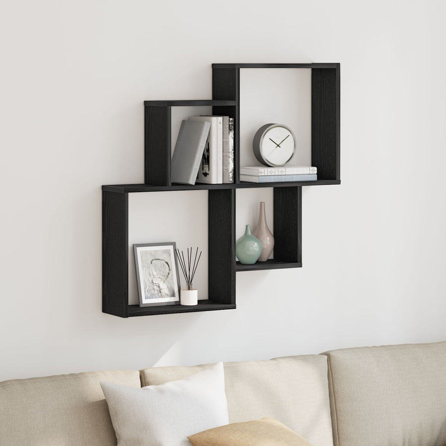 Wandkast Zwart Eiken 80X15X78,5 Cm Gemaakt Van Hout