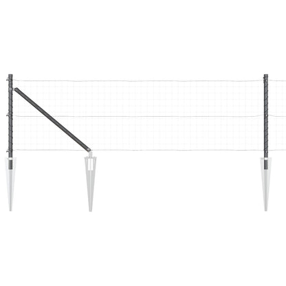 Hekpalen Met Spies 52 Stuks Ø32 Mm Gegalvaniseerd Staal Grijs 60 cm 52x spijkerpaal