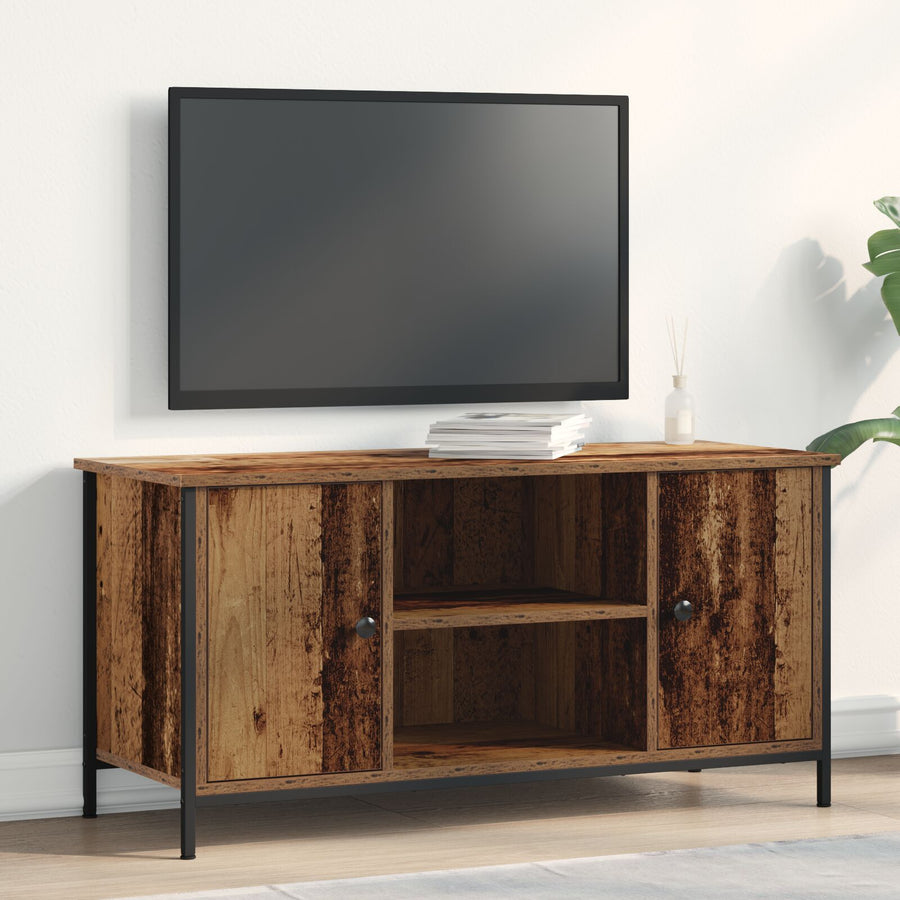 Tv-Meubel Oud Hout 100X40X50 Cm Geprefabriceerd Hout En Staal