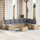 Garden Sofa Set 9 pcs beige and light grey