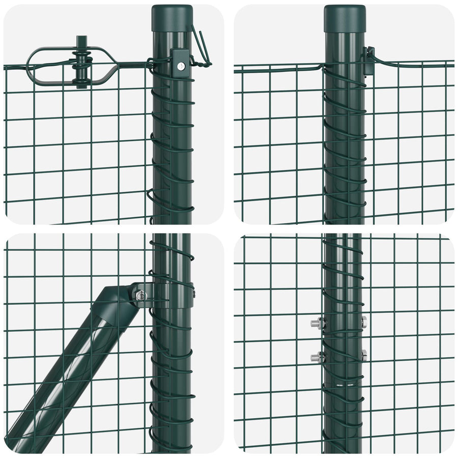 Hekpaal Set Set Van 2 Groen Gepoedercoat Staal 25 X 1 M Gegalvaniseerd Staal
