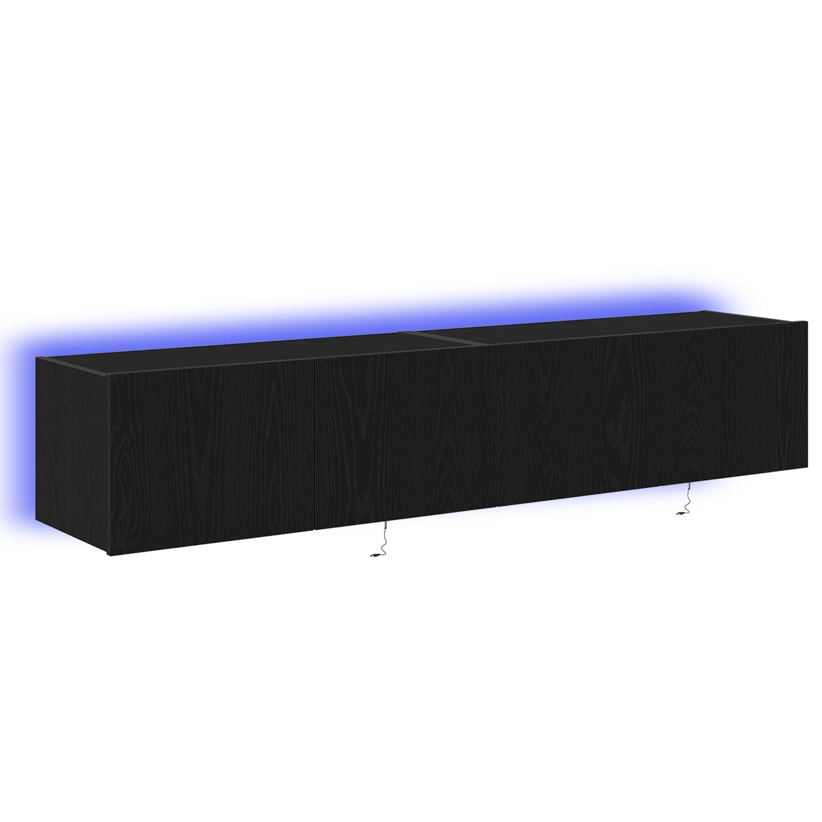 Tv Wandkasten Met Led-Verlichting 2 Stuks Zwart Eiken 80X35X31 Cm