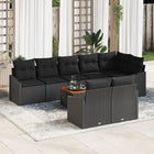 Tuinbankenset poly rattan 9-delig zwart