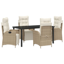 5-Delige Tuin Eetset Beige Poly Riet