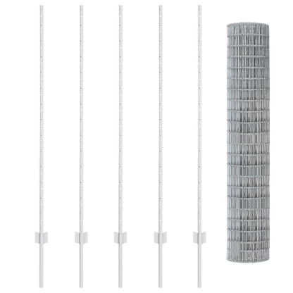 Tuinhek Set Set Van 2 Verzinkt Staal 10 X 1,4 M Duurzaam