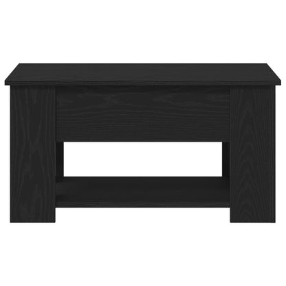 Zwarte Eiken Tafel 79X49X41 Cm Gemaakt Van Engineered Wood