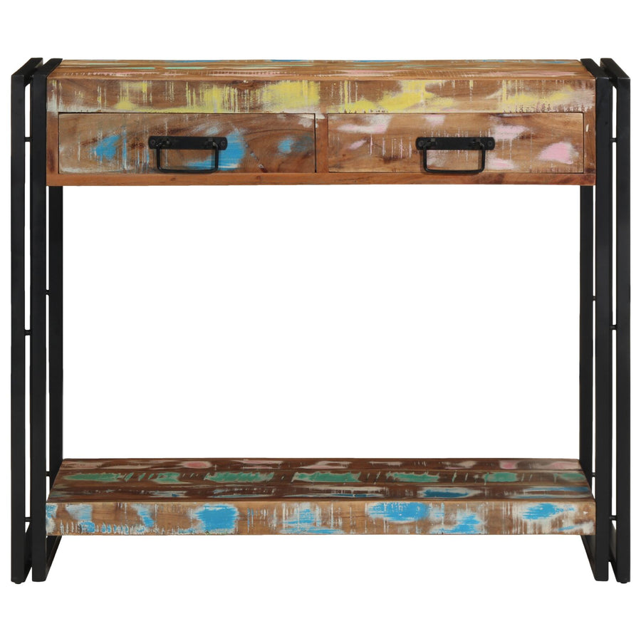 Console Tafel Meerkleurig En Metaal 90 cm Massief gerecycled hout