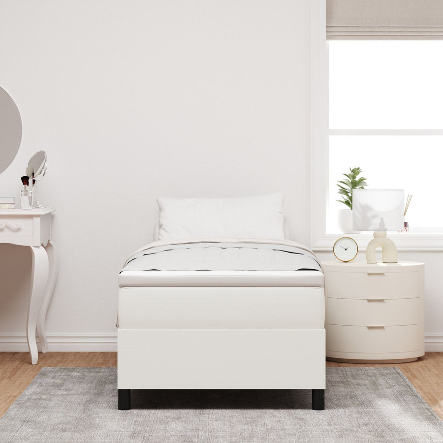 Boxspring Bed Corduroy Stof Crème 80 x 200 cm