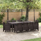 Garden Dining Set 11 pcs Brown Polypropylene