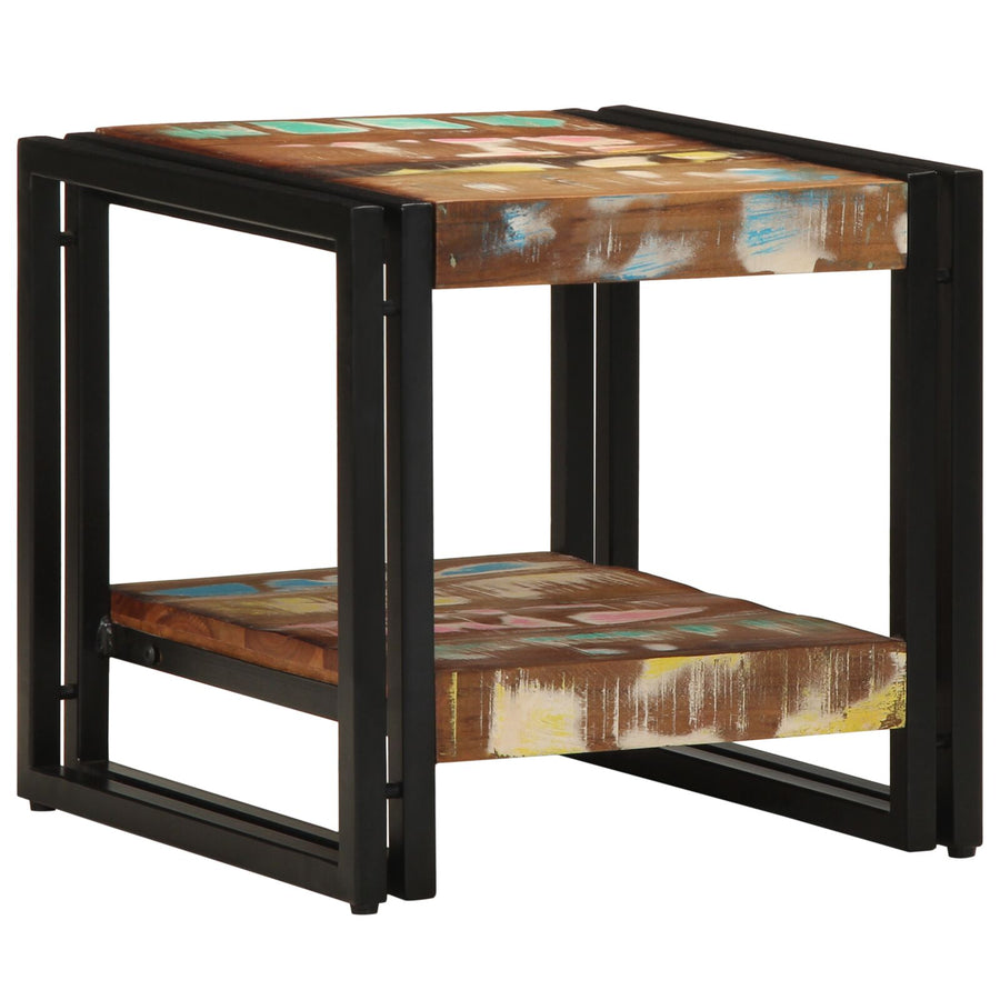 Salontafel Meerkleurig 40X50X38 Cm Massief Hout Gerecycled 40 x 40 x 38 cm Massief acaciahout