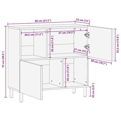 Dressoir 80X33X75 Cm Massief acaciahout