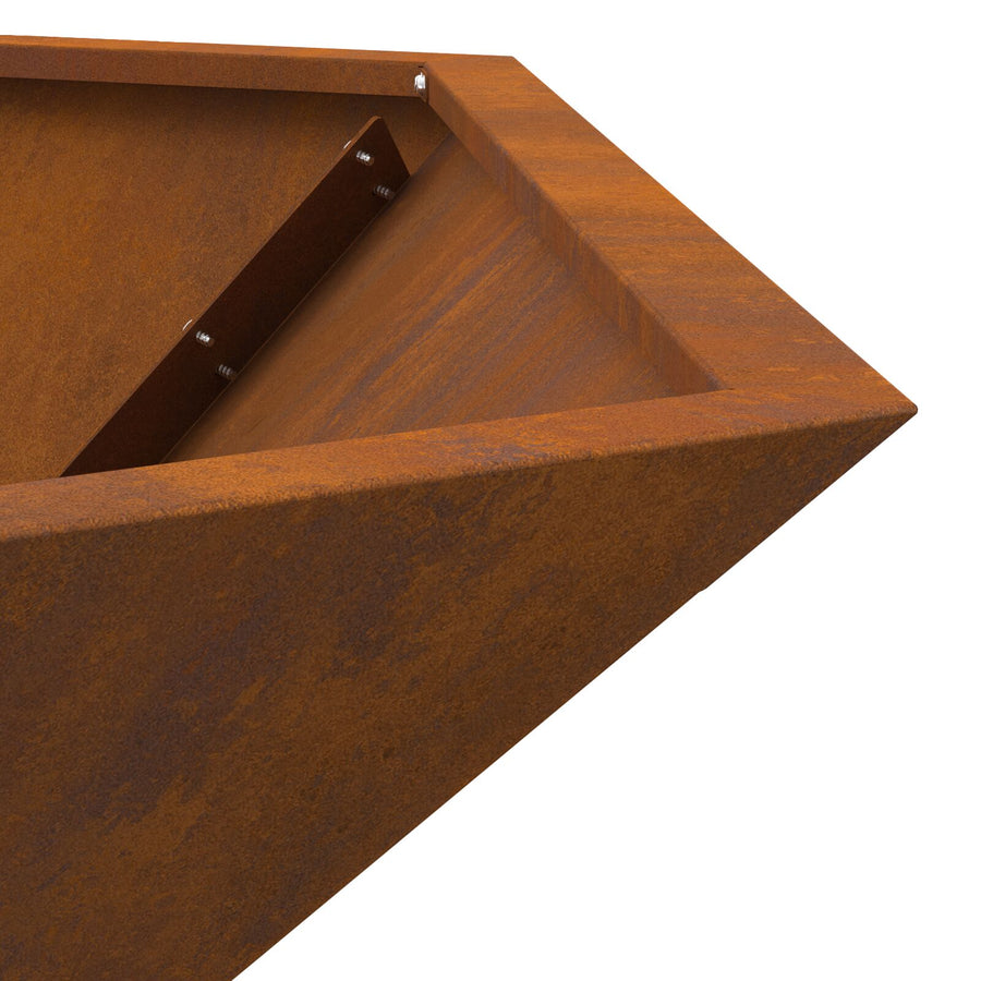 Vuurkorf Hexagonaal Verweerd Staal 100 x 100 x 28 cm Verweerd staal/Bruin
