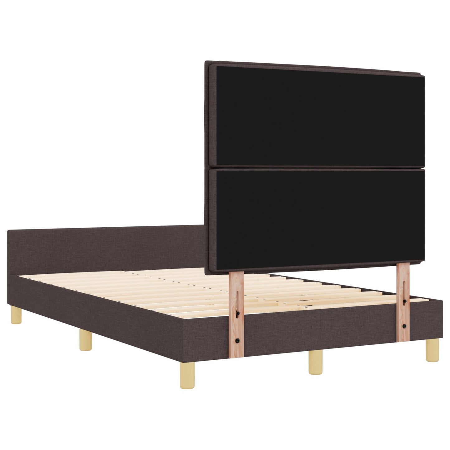 Donkerbruin Stoffen Bedframe 140X190 Cm Crème