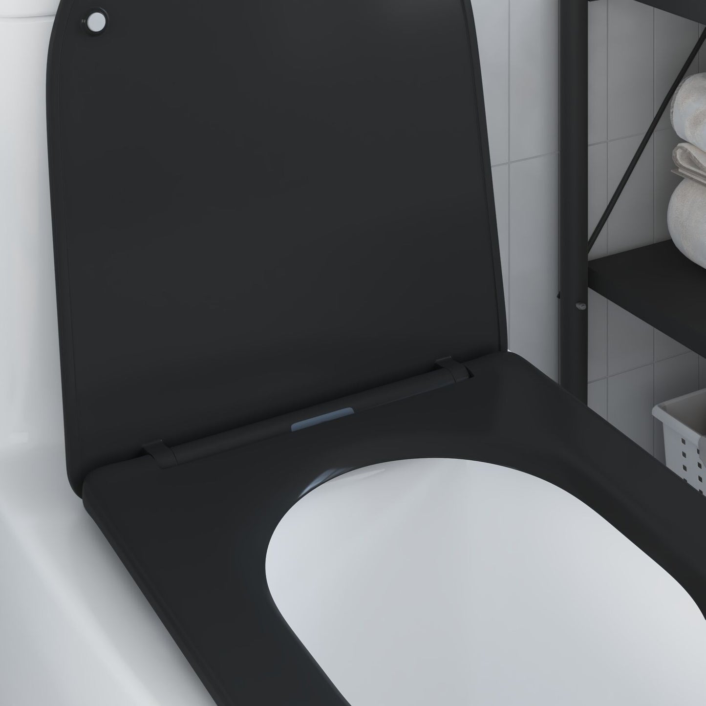 Snelsluiting Toiletzitting Met Soft Close - Duroplast, Zwart
