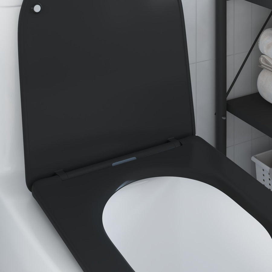 Snelsluiting Toiletzitting Met Soft Close - Duroplast, Zwart